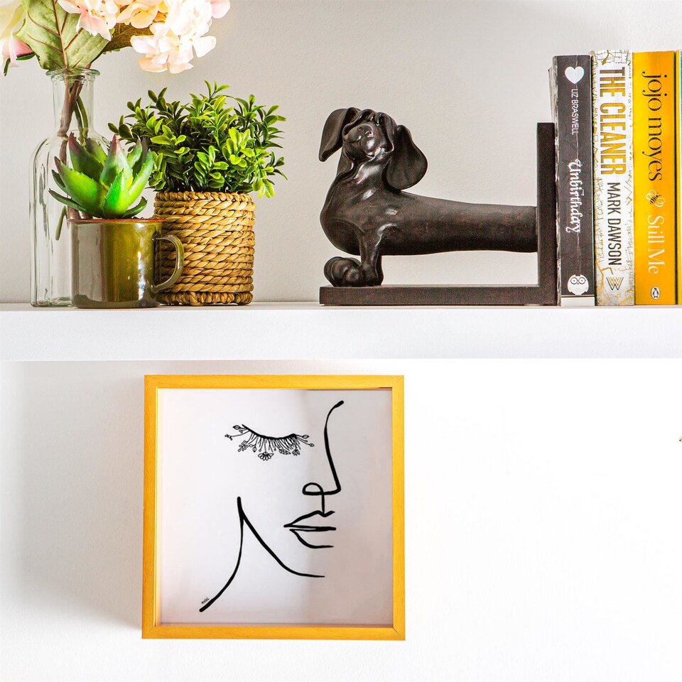 image 1 of Nicola Spring 8 x 8" Deep Photo Frame - Light Wood - 3D Deep Box Picture Frame Portrait Display Case (22.5 x 22.5cm)