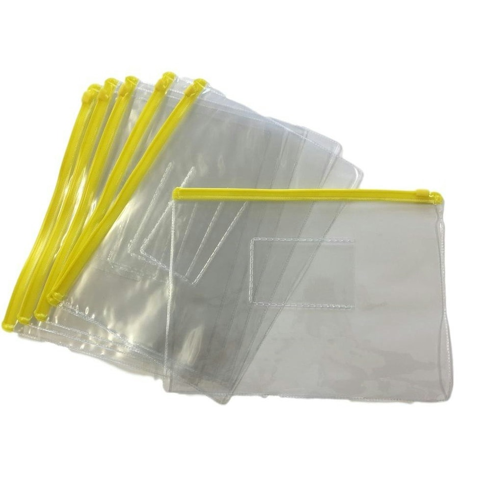 image 1 of Pack of 12 A5 Yellow Zip Zippy Bags