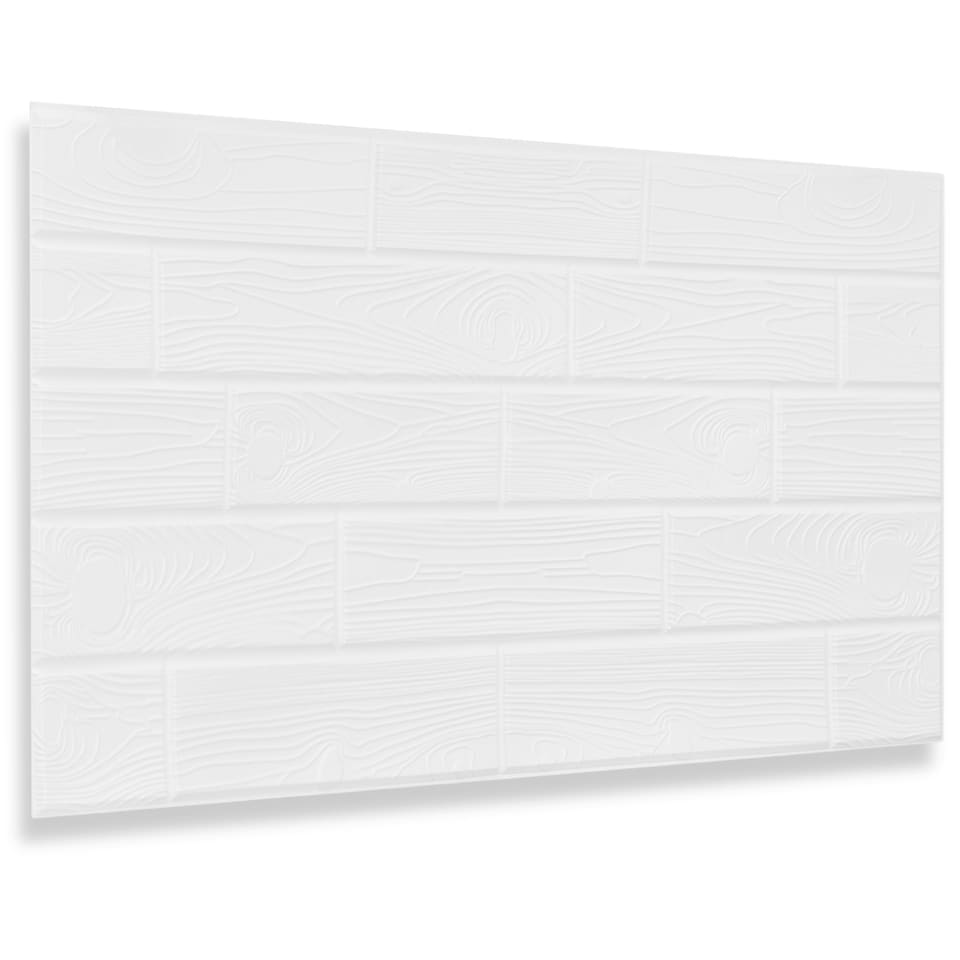 image 1 of NOVECRAFTO Faux Wood Wall Panels – White Wood Grain – 6 PVC Sheets – Tongue & Groove Design – 2.76m² (29.76sqft) – Moisture-Resistant Cladding