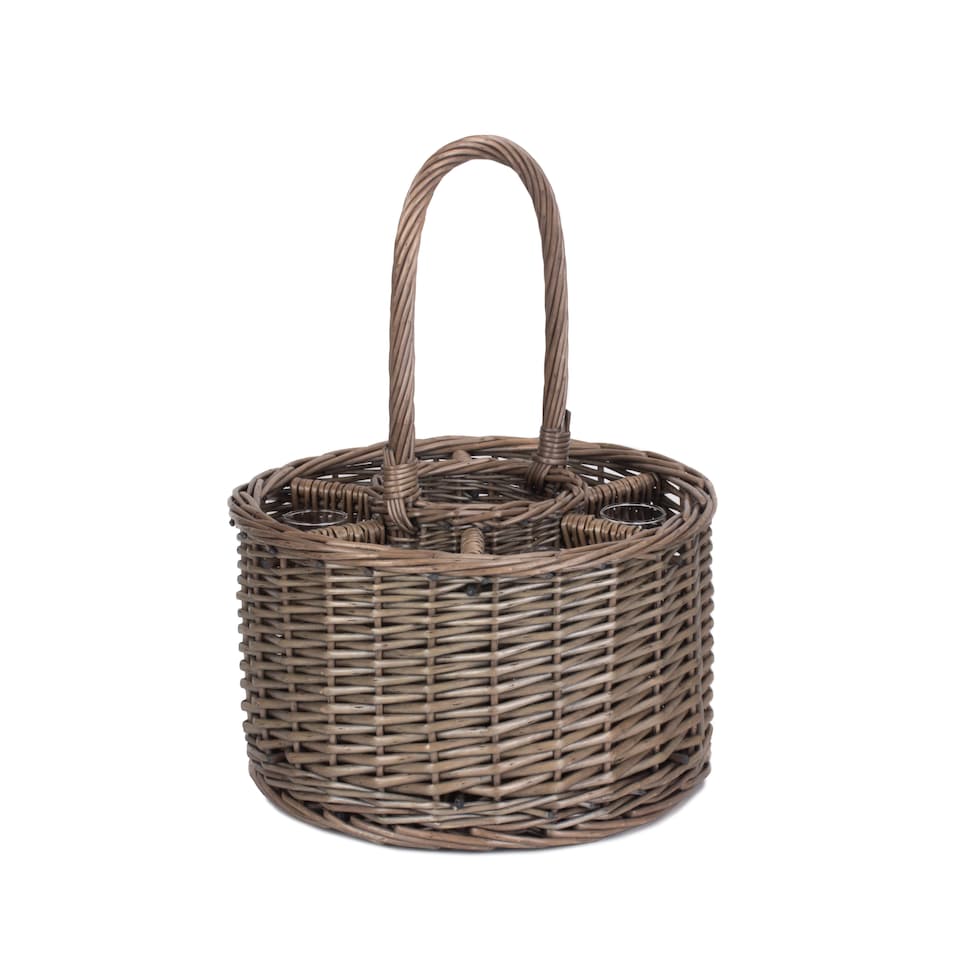 image 1 of Wicker Special Event Basket Basket Wine Glasses