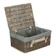image 4 of 41cm Antique Wash Wicker Picnic Basket with Lining Grey | Grey | One Size