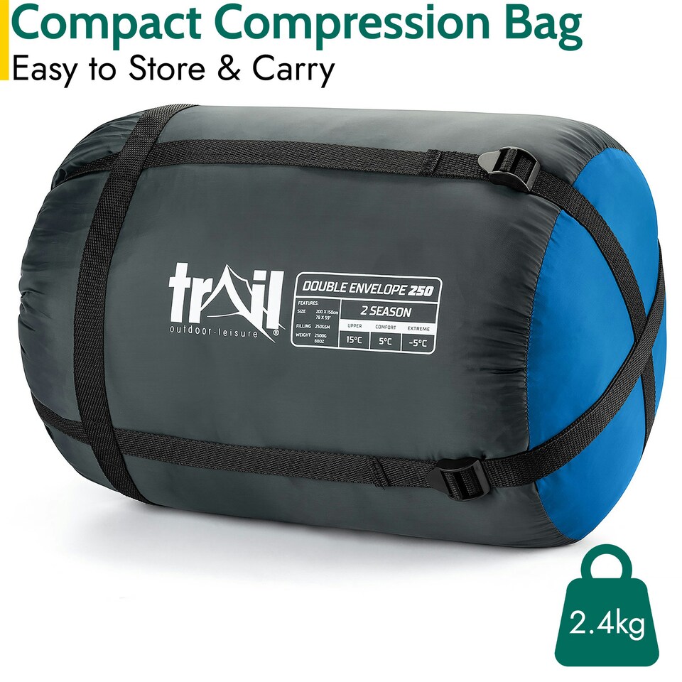 image 1 of Double Sleeping Bag - Blue