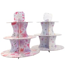 Assorted Floral 3 Tier Cupcake Stand 35cm