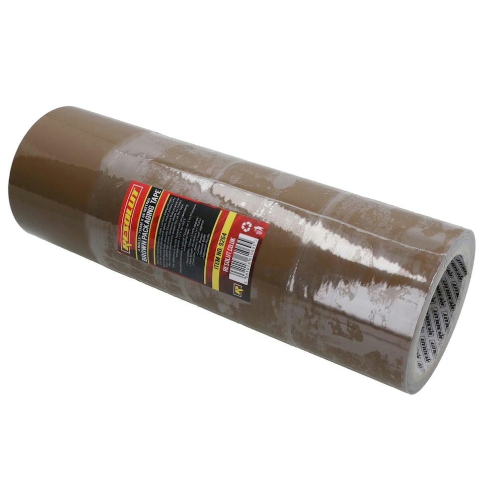 image 1 of Brown Parcel Packaging Tape 75mm x 68 Metres per Roll Sealing Heavy Duty 4 Rolls
