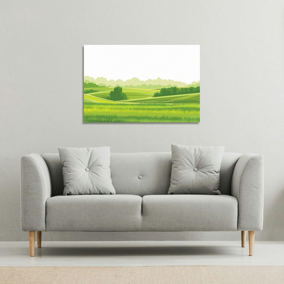 image 1 of landscape illustration (Canvas Print) 101 x 77 x 4cm