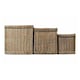 image 3 of Set of 3 Antique Wash Square Storage Log Basket