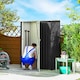 image 2 of Outsunny Outdoor Storage Shed Steel Garden Shed w/ Lockable Door Dark Grey