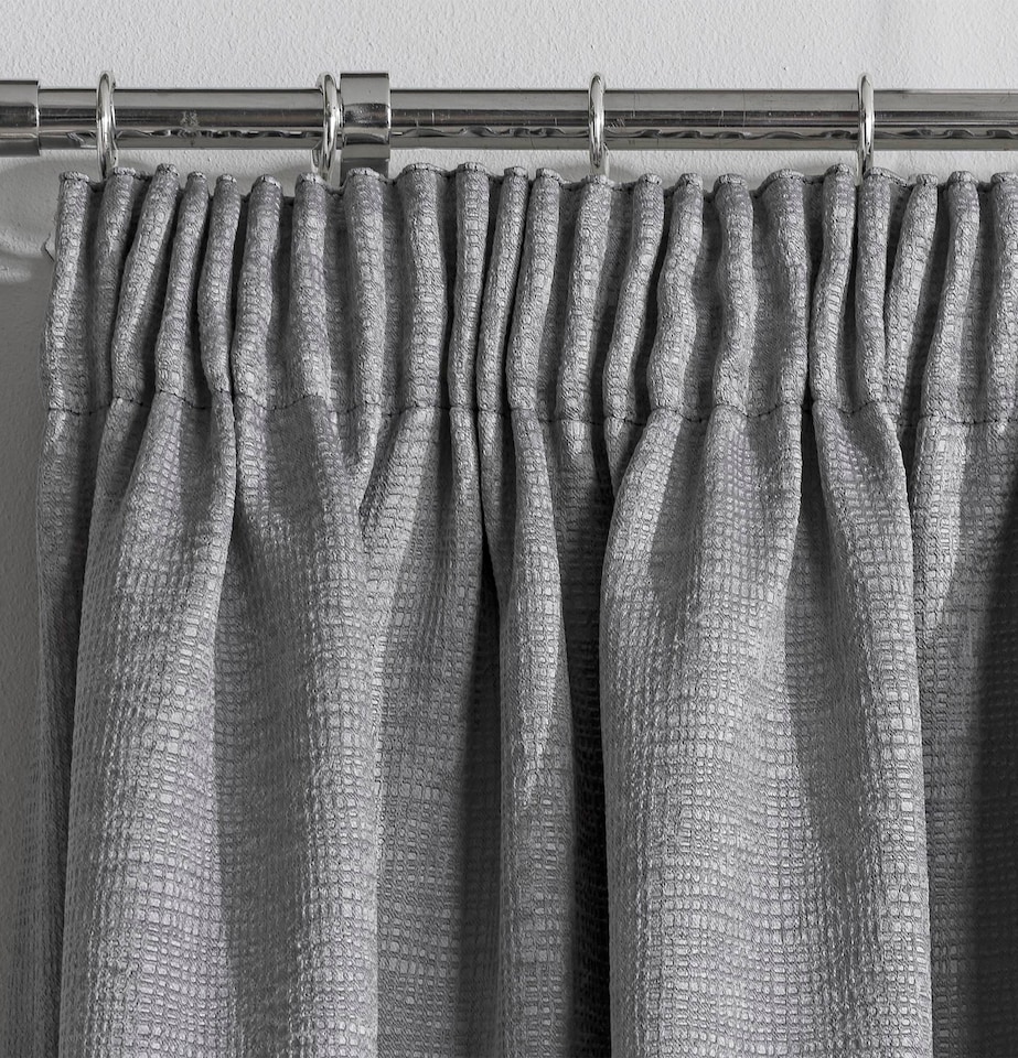 image 1 of Enhanced Living Matrix Grey Silver 90 x 90 inch (229x229cm) Tape Top Thermal Noise reducing Dim Out Curtains (PAIR)