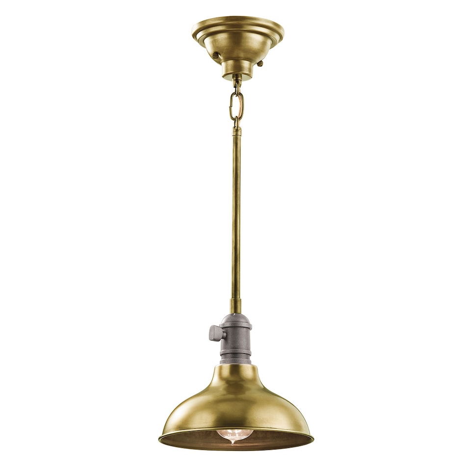 image 1 of Cobson 1 Light Dome Ceiling Mini Pendant Brass, E27