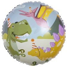 Dinosaur Fun Party Round Foil Helium Balloon 45cm / 18 in