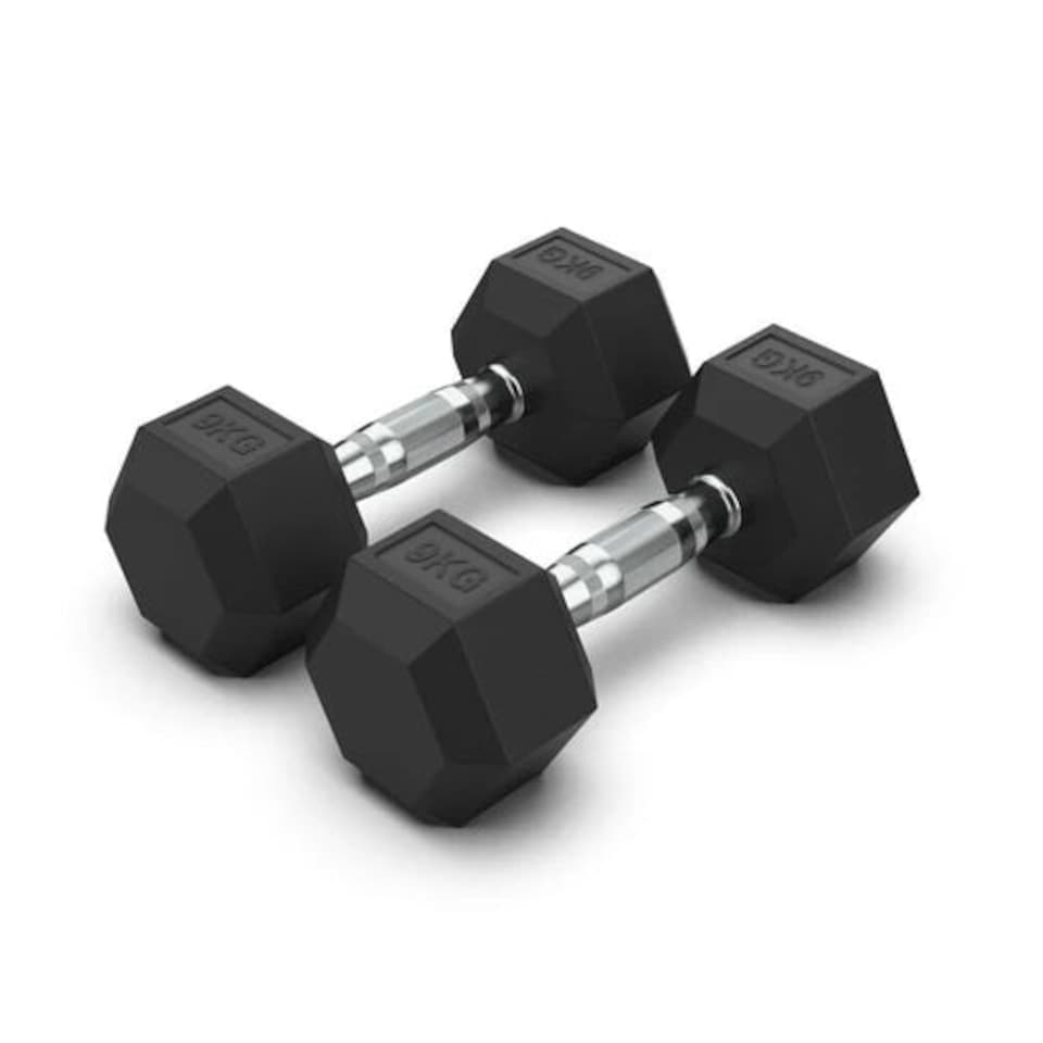 image 1 of GYM SETS UK Hex Dumbbell Pairs- (2 x 9kg (18kg))