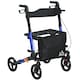 image 1 of HOMCOM 4 Wheel Rollator Walker,  Adjustable Mobility Walker with Bag, Blue