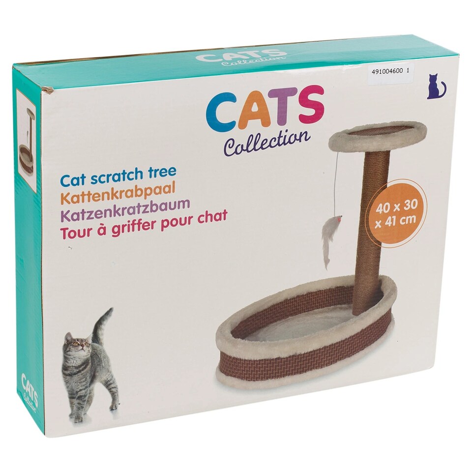 image 1 of 40cm Cat Tree Scratcher Climbing Post Toy Kitten Climbing Tower With Toy Mouse