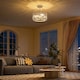 image 2 of HOMCOM Semi Flush Mount Modern Crystal Chandelier Ceiling Light
