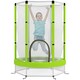 image 1 of AIYAPLAY 4.6FT Kids Trampoline with Safety Enclosure Net, Green