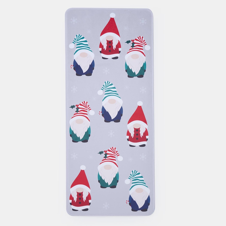 image 1 of OHS House Door Kitchen Floor Rug Christmas Gonk Runner, Grey - 50 x 120cm