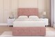 image 1 of Sloomy Cambridge Pink Plush Divan Bed Base 2 Drawers Foot-End With 54 Inch Floor Standing Headboard & 12 Inch Matching Footboard | Pink | Pink | Super King | 1