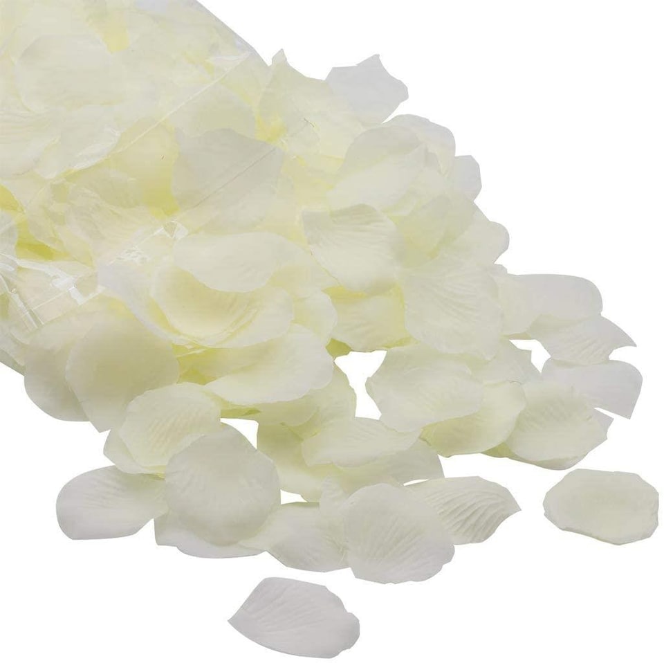 image 1 of Ivory Rose Petals 500 Pack  Premium Silk Petals for Wedding Aisles, Table Decor & Party Styling