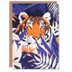 image 1 of Prowling Orange Purple Tropical Jungle Arty Birthday Card