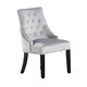 image 10 of Single Velvet Dining Chair Ergonomic Scoop Knockerback & Button Tufted Wood Legs Black