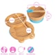 image 6 of Tiny Dining 5pc Bamboo Suction Feeding Set - Penguin/White - Divided Non-Slip Bamboo Baby Self-Feeding Dining Weaning Set