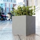 image 7 of Primrose Grey Cube Handmade Fiberstone Indoor Outdoor Planter 40cm