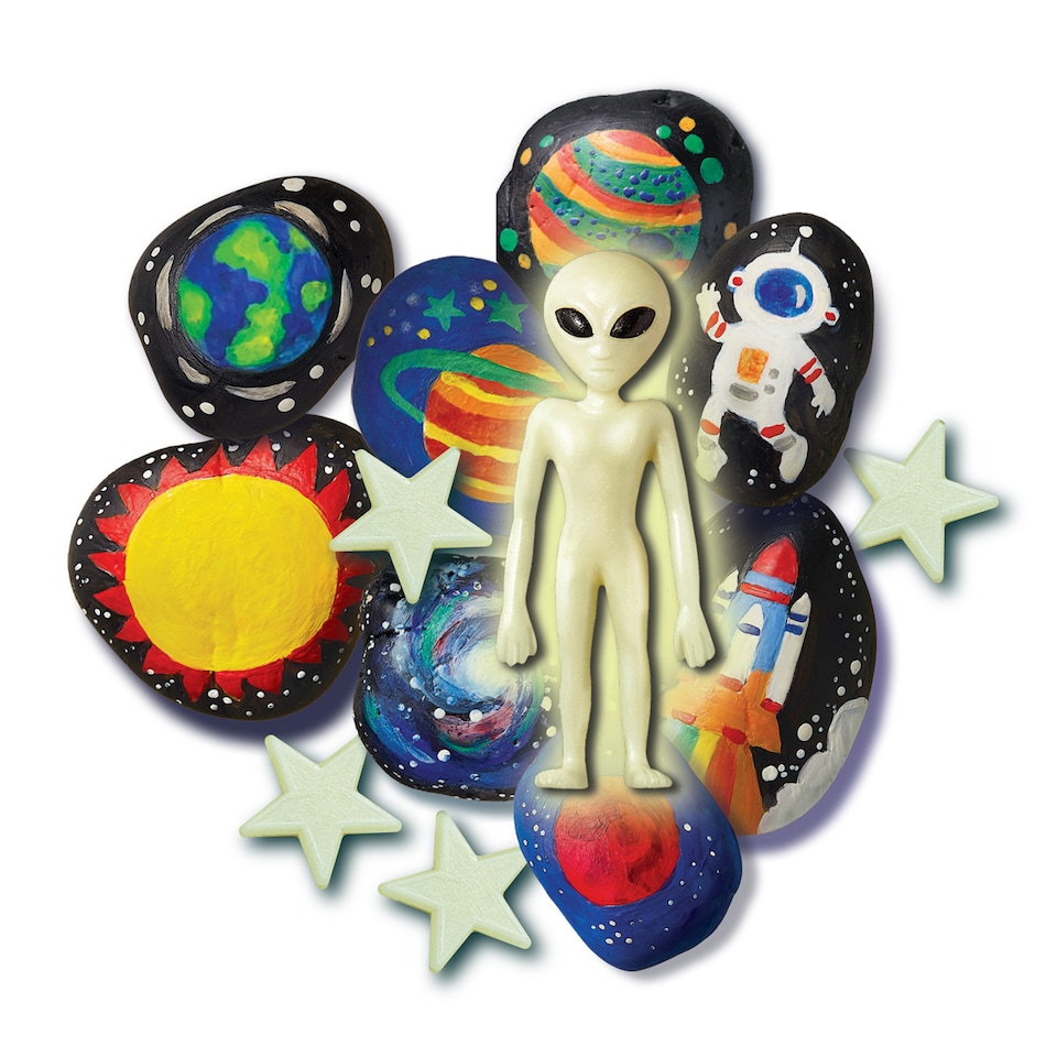 image 1 of KidzMaker - Glow In The Dark - Space Rock Painting