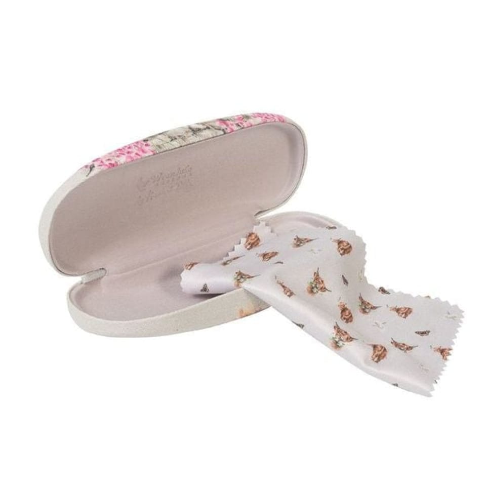 image 1 of Wrendale Designs "Just for Moo" Cow Design Hard Shell Glasses Case