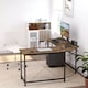 image 7 of HOMCOM L-Shaped Desk, Gaming Desk, 150 x 150 x 75 cm, Corner Computer Desk for Study, Home Office, Bedroom, Rustic Brown