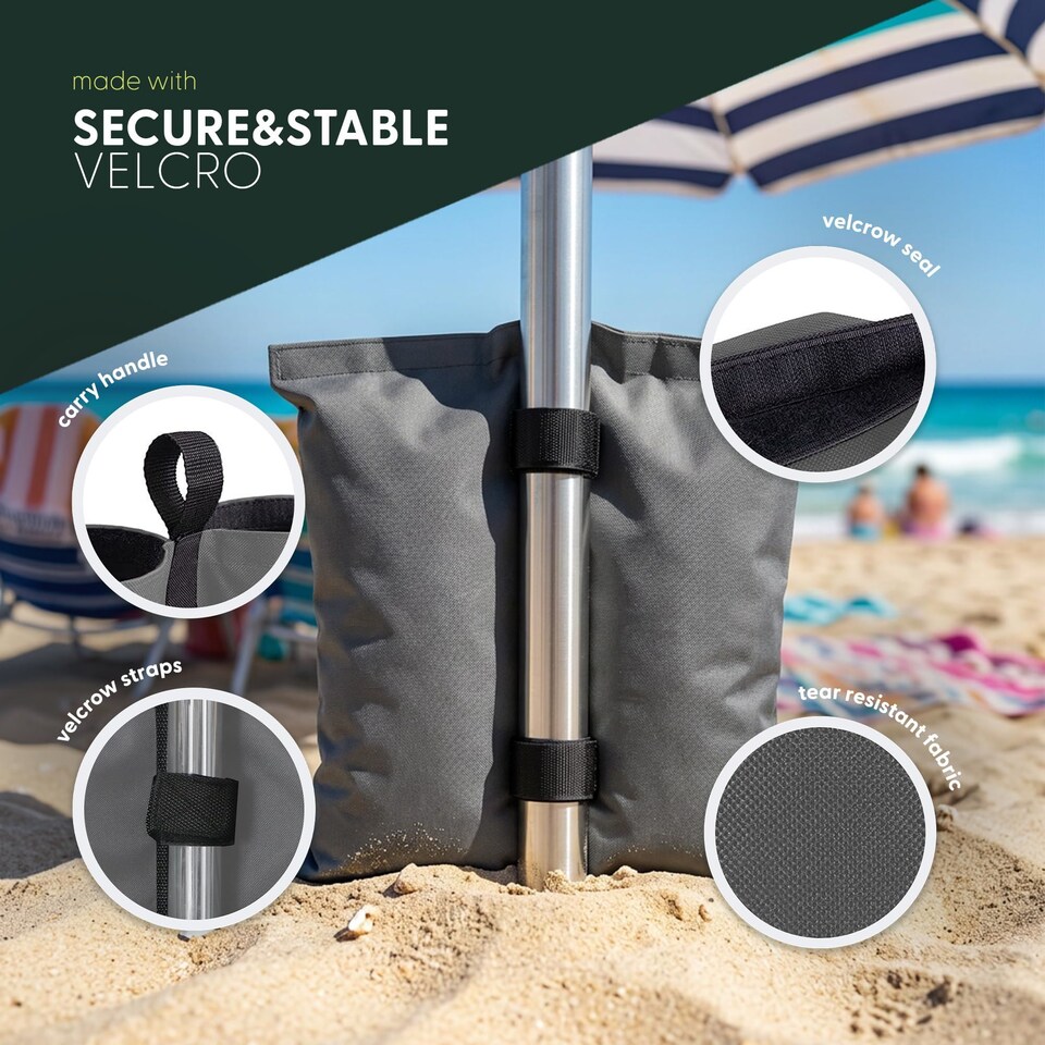 image 1 of Keplin Gazebo Sand Weight Bags 4 Pack Double Pocket Tent Canopy Leg Anchors
