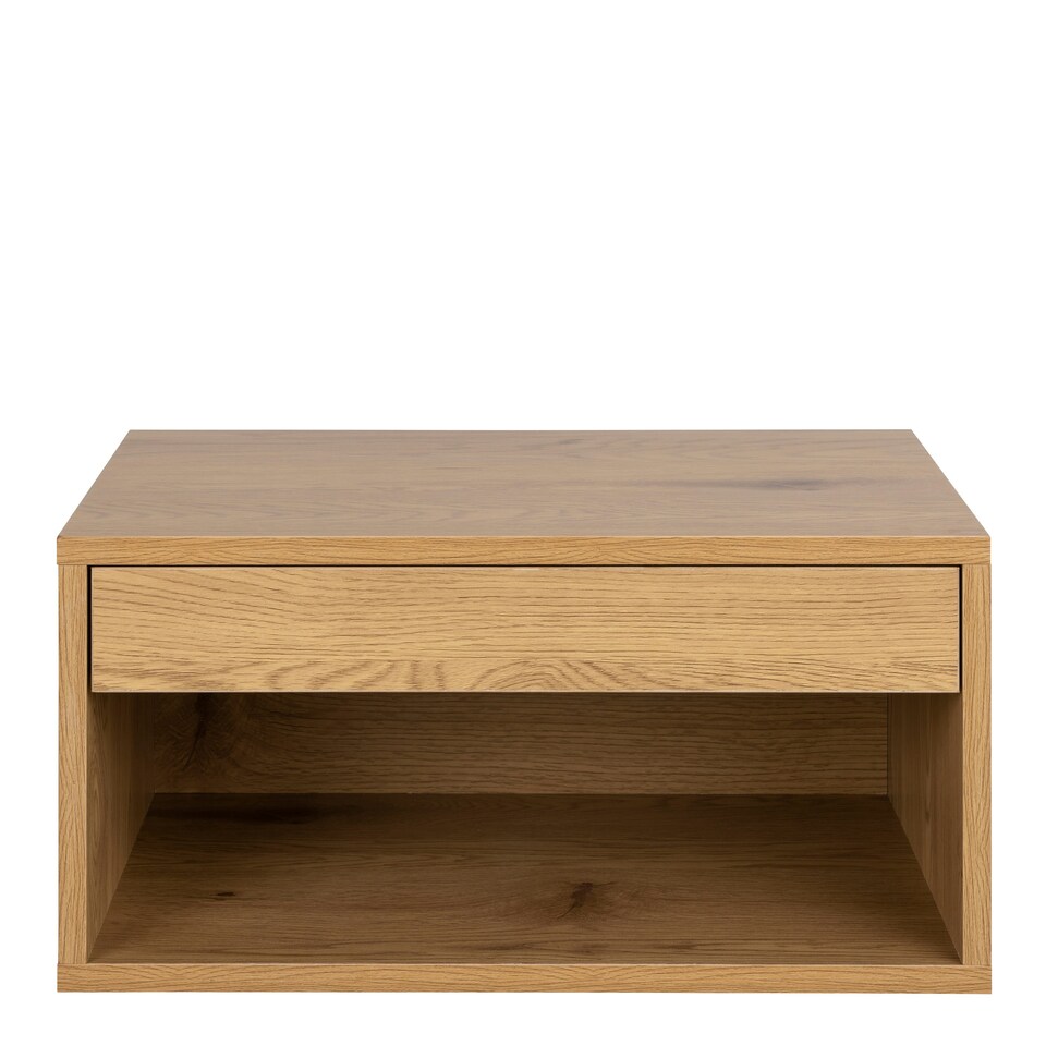 image 1 of Cholet Square Bedside Table with 1 Drawer in Oak
