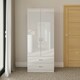 image 2 of FWStyle Chilton Combination Wardrobe 2 Door 2 Drawer - White Gloss Front White