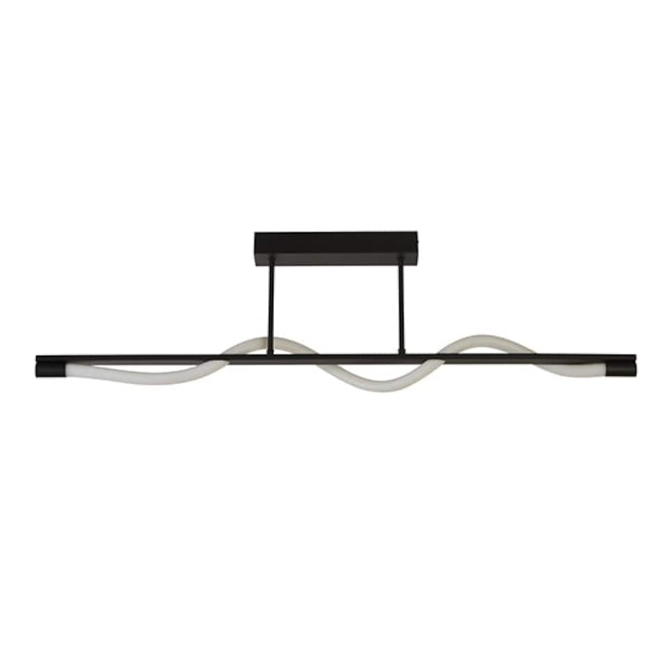 image 1 of Diego Matte Black LED Semi Flush Ceiling Pendant
