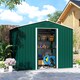 image 9 of Outsunny 7.7 x 5.7ft Metal Garden Shed with Ventilation Slots and Sliding Doors, Galvanised Outdoor Tool Storage House, Green