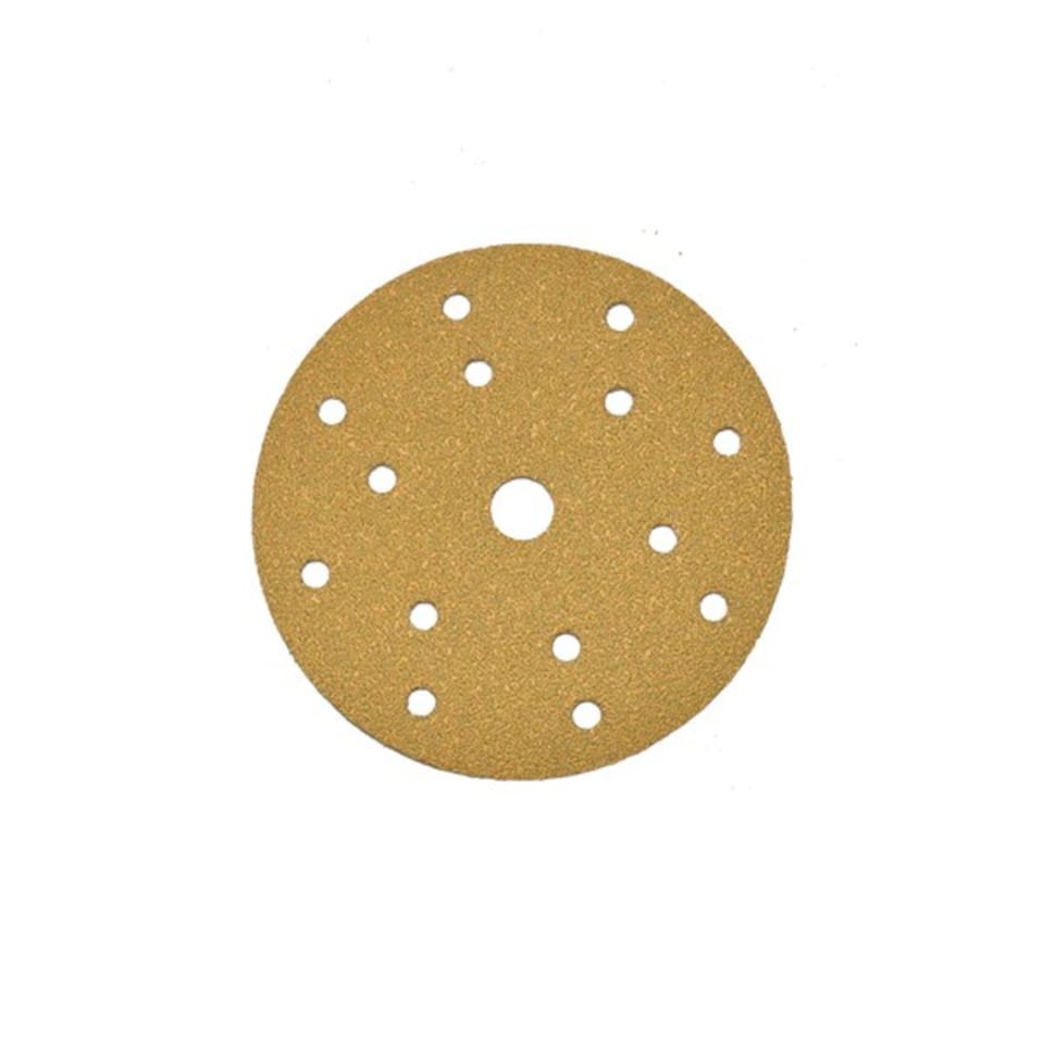 MP High-Performance MP GoldPlus 150mm Sanding Discs with 15 Holes and Velcro P80 (Pack of 100)