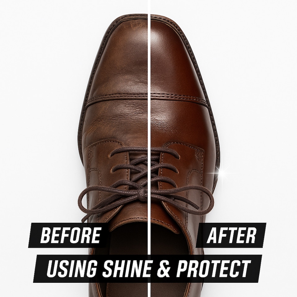 image 1 of Shine & Protect Shoe Polish - 75ml Liquid Shoe Polish - Brown