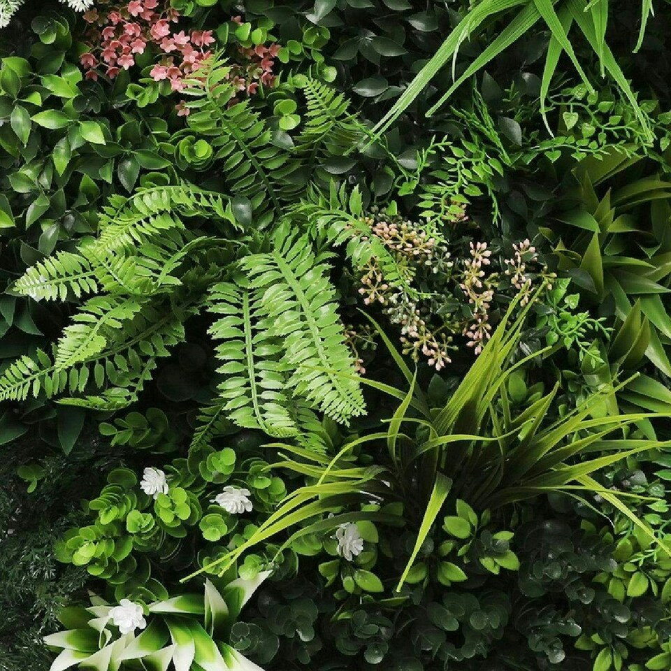 image 1 of True Products Premium Artificial Living Wall Green Plant Panel 1m x 50cm Florence C