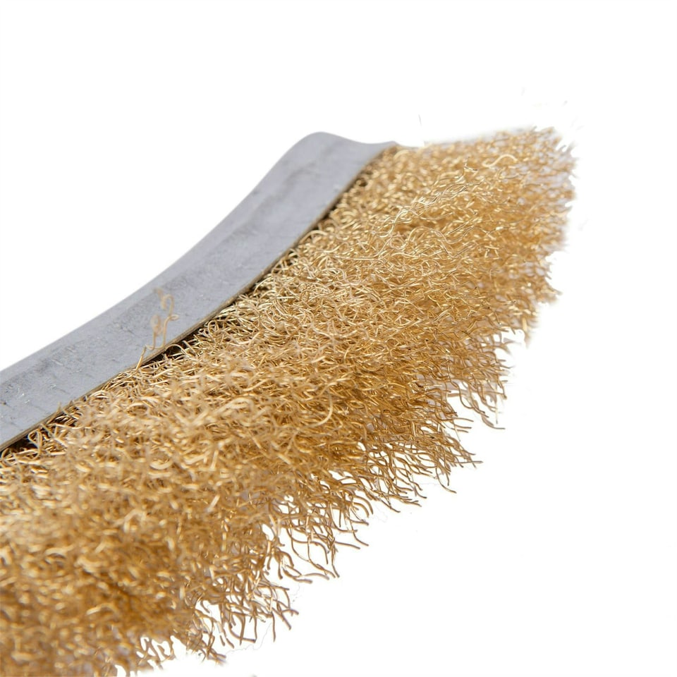 image 1 of Blackspur Multipurpose Brass-Coated Steel Wire Brush - 32.5cm - Yellow