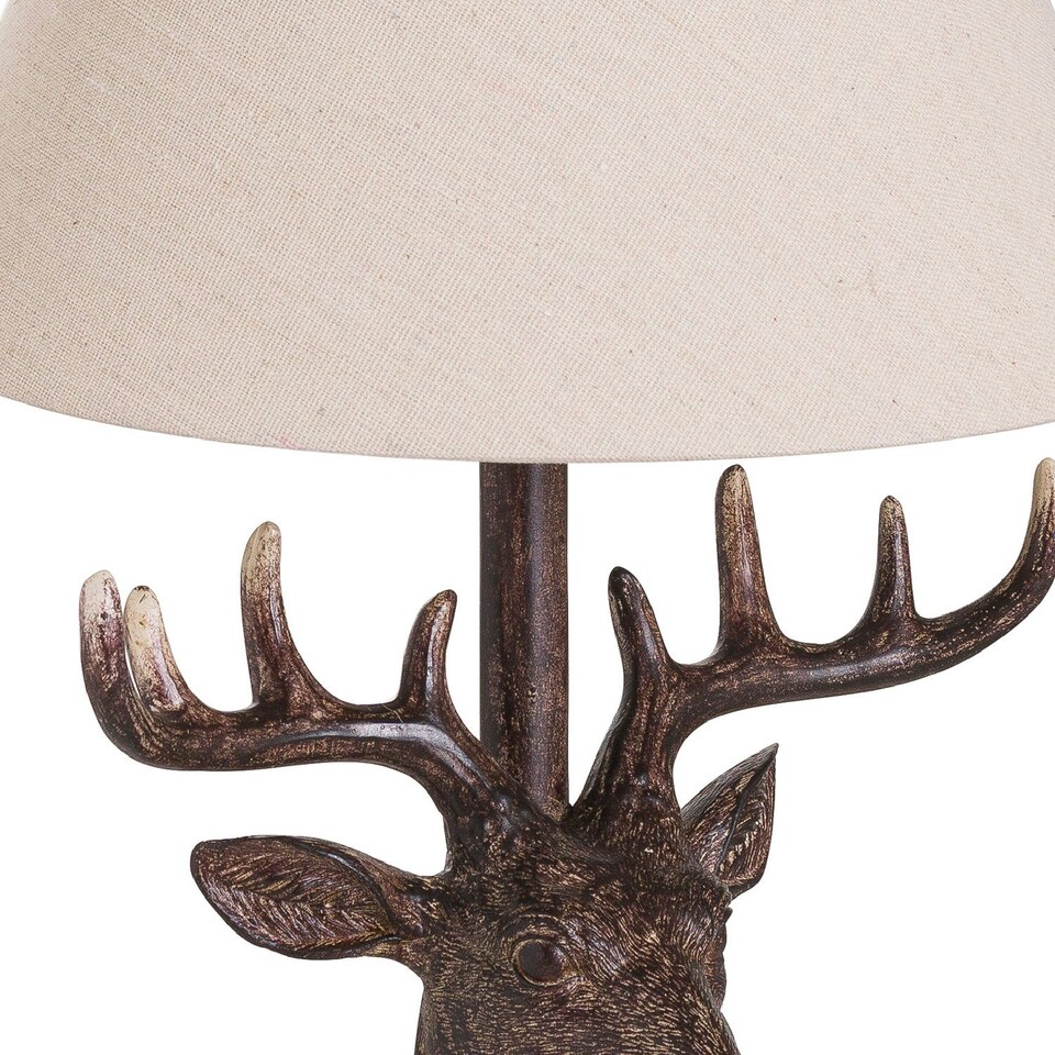 image 1 of Hill Interiors Stag Table Lamp - Brown/Cream - One Size