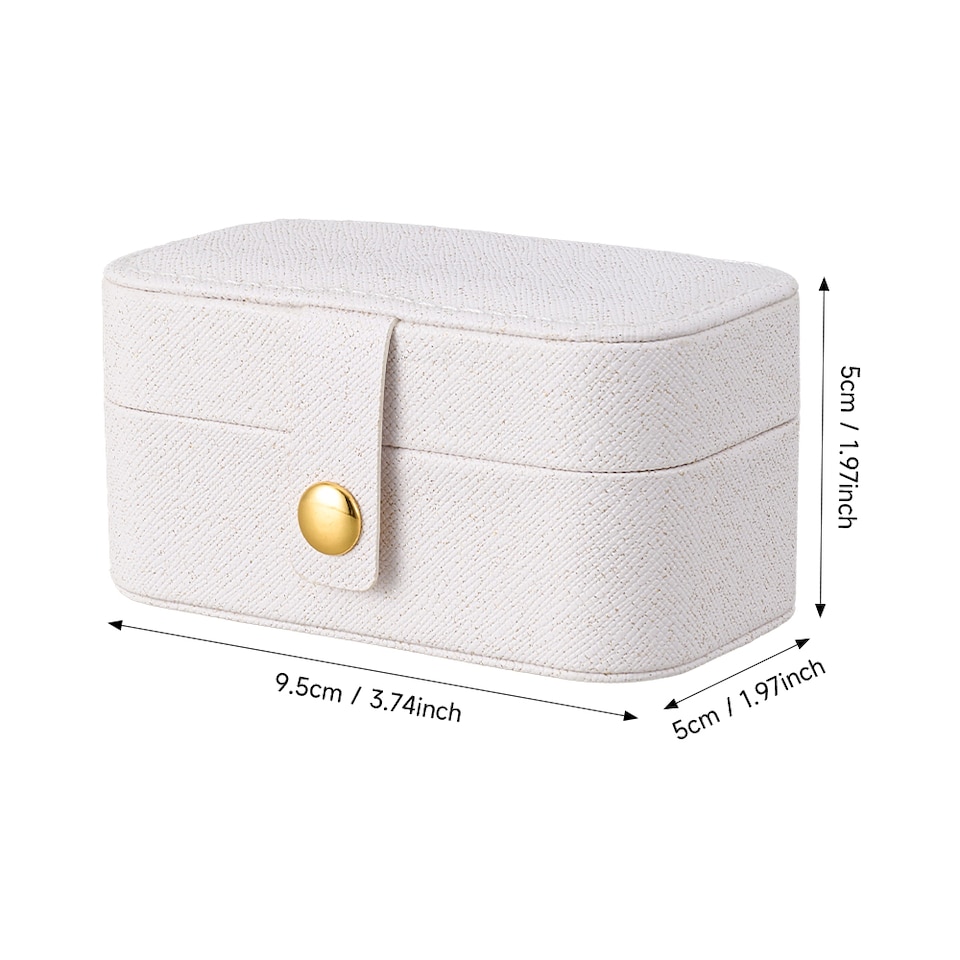 image 1 of Living and Home Portable Mini Jewelry Box Organizer-White | White