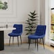 image 6 of Set of 6 Nova Modern Velvet Dining Chair Padded Seat Metal Legs (Blue)