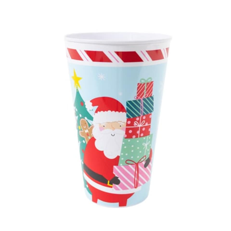 image 1 of Merry Christmas Red Reusable Plastic Tumbler Cup 450ml