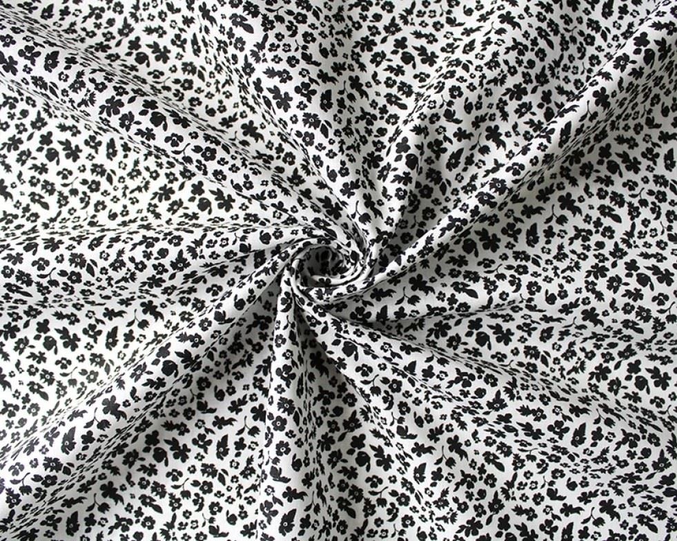 Minerva Black Deadstock Cotton Poplin Dressmaking Fabric per metre - 147cm / 57" Wide