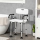 image 2 of HOMCOM Adjustable Shower Stool with Foot Pads for Elderly Disabled Blue