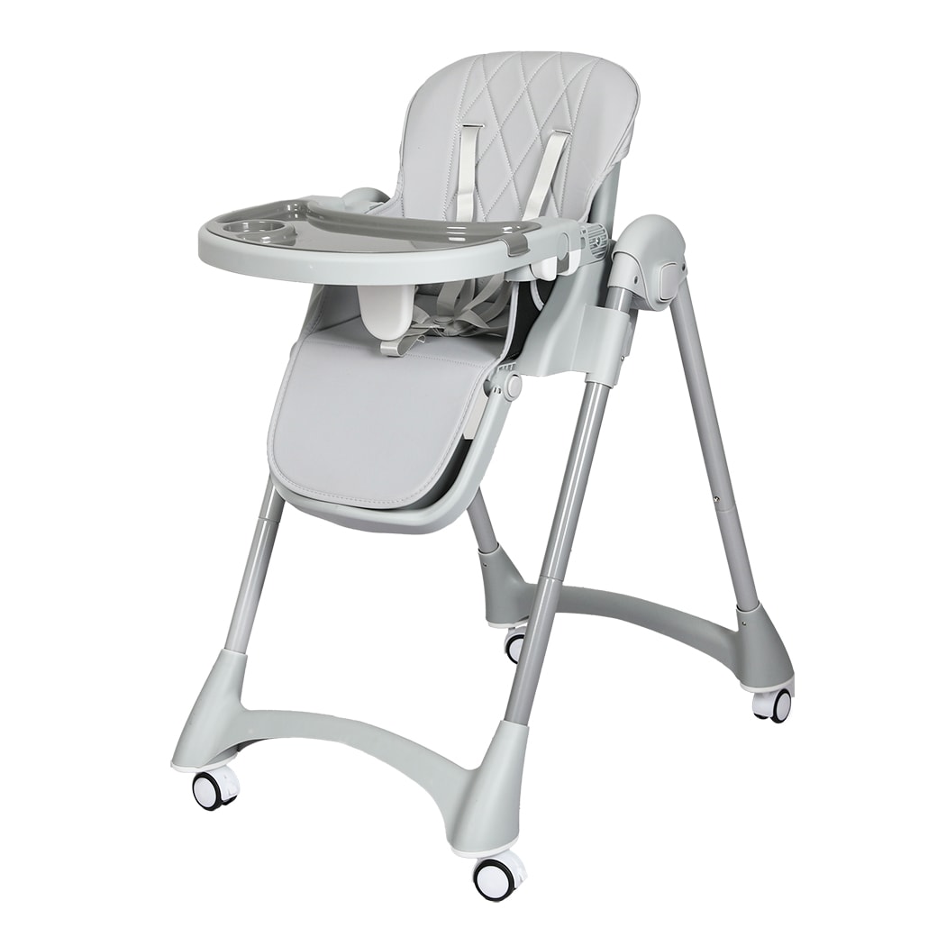 Dekko Baby High Chair 4 in1 Foldable Toddler Feeding Table Adjustable Grey