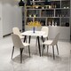 image 1 of Aspen Tapered Legs Square Dining Table and 4 Duo Plastic Seat Chairs with Metal Legs - White/Calico/Black - Flat Packed White
