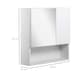 image 5 of kleankin Bathroom Mirror Cabinet Wall-Mounted Storage w  Double Door Adjustable Shelf - White