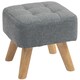 image 1 of HOMCOM Modern Footstool, Fabric Foot Rest with Rubber Wood Legs Grey