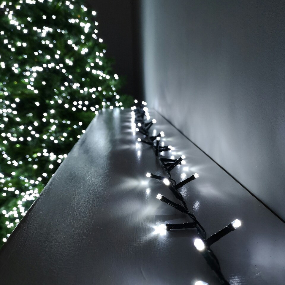 image 1 of 1000 LED 25m UltraBrite Multi Function Christmas Tree Lights With Timer in White