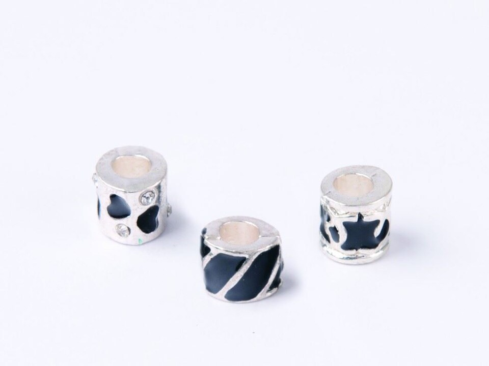 Trimits Silver Black  Spacer Beads for Embroidery & Jewellery Making - per pack of 3